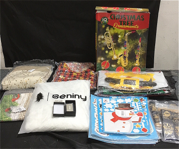 (1) 1oz .999 Fine Silver Bar (9) Packs Of Christmas Wall Decals And Hangings (1) Seniny Christmas Tree Skirt (1) 3.9&rsquo; Christmas Nutcracker Decorations (1) Aogu 48&rdquo; Gold Christmas Tree Skirt (1) Womens Christmas Pajamas size medium (1) Set Of Musical Instr
