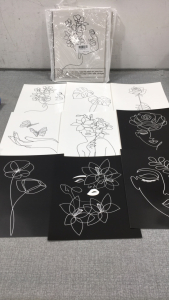 (5) Diamond Painting Kits, (2) Paint By Numbers, (2) Box of Paint Markers, Macrame Accessories Kit, (5) Set of 9 Fine Line Art Prints and more