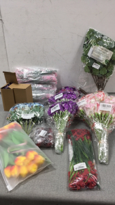 (19) Packs of Various Artificial Flowers