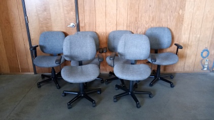 (6) Gray Rolling Office Chairs