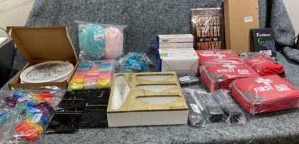 (3) TV Remotes-(2) 100 Face Masks-(4) First Aid Kits- And More