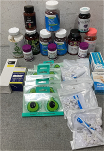 Hot & Cold EyePads, Anti Snoring Devices, Various Vitamins And Ear Cleaners