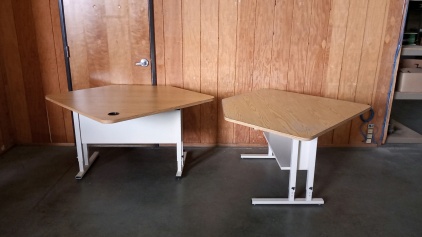 (2) Metal-framed Office Tables