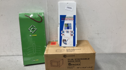 Stackable Shoe Boxes, Clothing Broads And 4- Tier Shirt Hangers