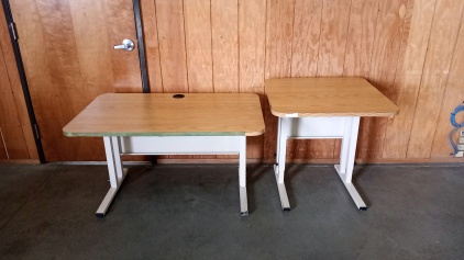 (2) Metal-framed Office Tables