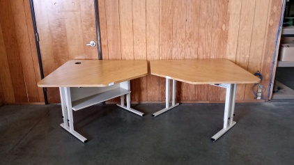 (2) Metal-Framed Office Tables