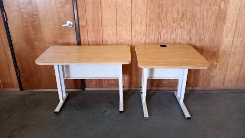 (2) Metal-framed Office Tables