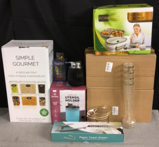 Food Storage - Paper Towel Dispenser - soap Holder - Plastic Champagne Glasses - Kids Cups