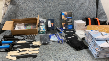 Ice Pack-(13) Roller Pens-(2) Envelopes-(2) Jump Ropes And More