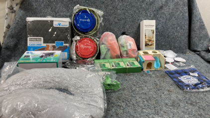(3) Dog Toothbrushes/Bed/Toys-Cage Liner-And More