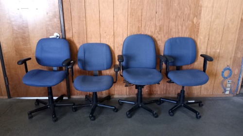 (4) Blue Rolling Office Chairs