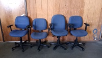 (4) Blue Rolling Office Chairs