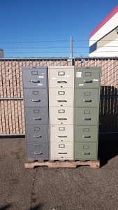 Pallet with (3) Metal File Cabinets