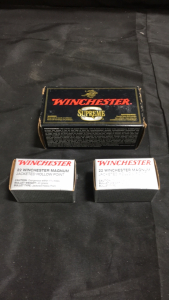 (1) Box of (50) Winchester Supreme .22 Hornet Cartridges (2) Boxes of (50) Winchester Super X .22 Winchester Magnum Cartridges