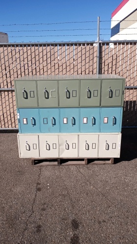 Pallet with (3) Metal File Cabinets