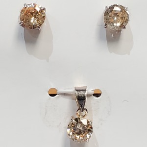 $100 Silver Citrine Earring & Pendant Set