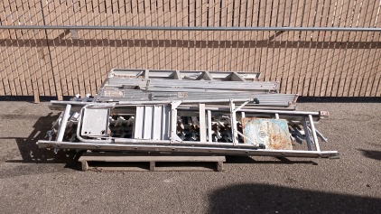 Pallet with Metal Fencing and Ladders