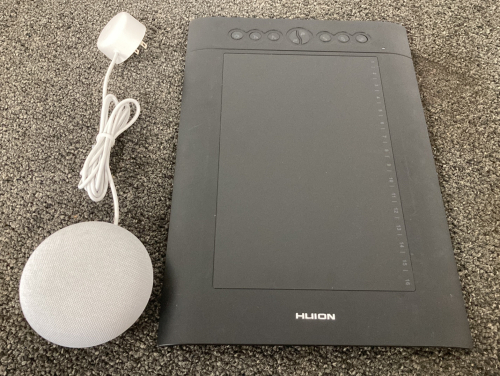 Google Nest Mini And Huion Graphic Tablet