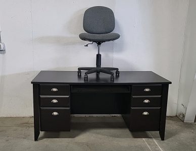 Brown Office Desk with Chair