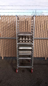 Rolling Metal Food Tray Rack with Trays