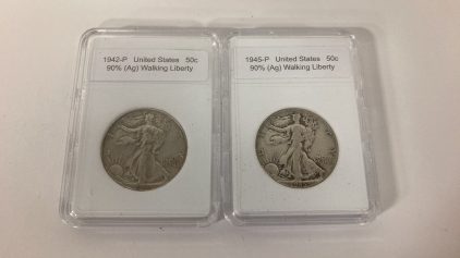 1942-P & 1945-P Walking Liberty Coins