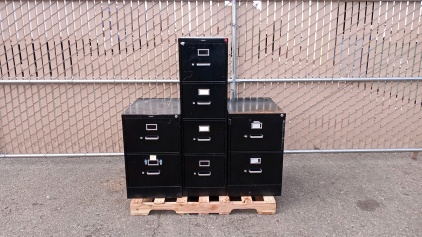 Pallet with (3) Black Metal File Cabinets
