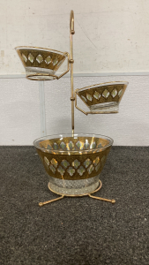 Vintage Chip And Dip Bowls And Caddy