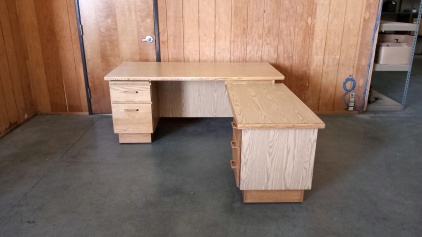 2-Piece L-Shaped Wood Office Desk