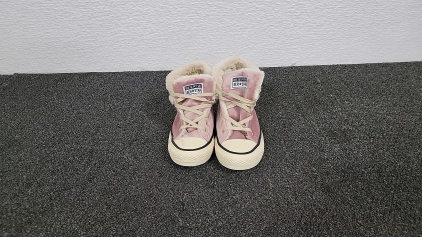 Pair of Pink Converse Winter Shoes