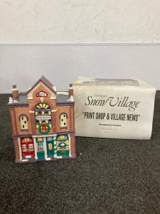 The Original Snow Village "Print Shop & Village News"