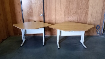 (2) Metal-framed Office Tables