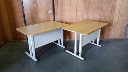 (2) Metal-framed Office Tables