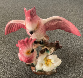 Cockatoo Rose Colored Statue