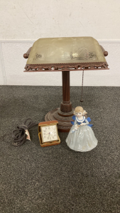 Lamp, Figurine And Travel Alarm