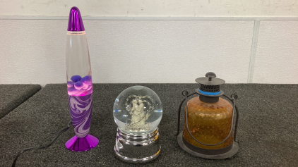 Lava Lamp, Forever Globe And Candle Lantern