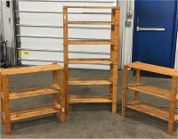 (3) Matching Wood Plank Style Shelves