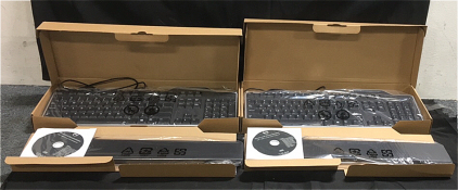 (2) New In Box Dell Black USB Wired English Desktop Keyboard