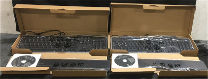 (2) New In Box Dell Black USB Wired English Desktop Keyboard