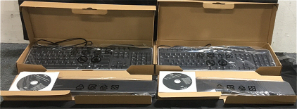 (2) New In Box Dell Black USB Wired English Desktop Keyboard