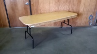 Metal-Framed Folding Table