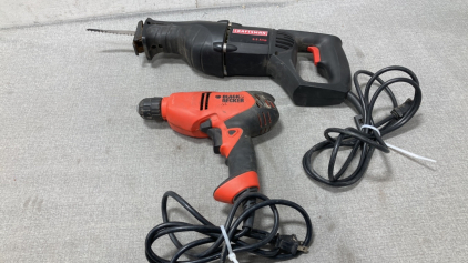 Craftsman Reciprocating Saw And Black & Decker Drill