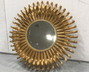 Circular Mirror w/ Gold Metal Frame