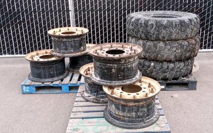 Lot of Heavy Equipment Tires and Rims