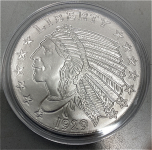 (1) Troy Oz. .999 Fine Silver Indian Chief/Eagle SilverRound