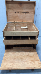 Vintage Hand Crafted Wooden Tackle Box