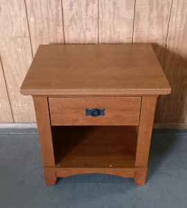 Single-Drawer Wood Nightstand