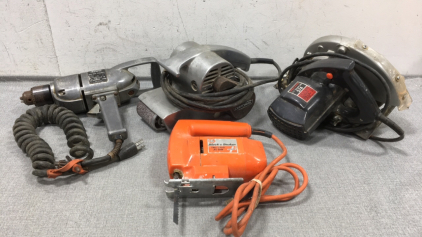 Two Speed Jigsaw, Belt Sander, Power Drill, Circular Saw