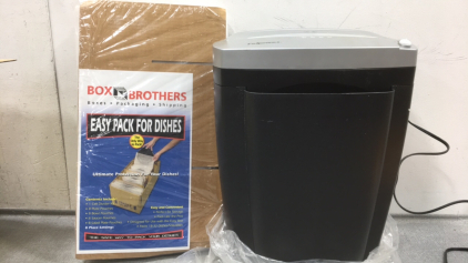 Fellowes 5.5gal Paper Shredder, Dish Packing Kit