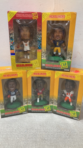(4) 1998 Football Bobble Heads (1) 1999 Basketball Bobble Head