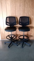 (2) Adjustable Tall/Bar-Height Rolling Chairs